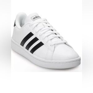 Adidas White and Black Sneakers Classic Tennis Design